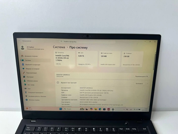 Ноутбук Lenovo Thinkpad X1 Carbon 6th Gen 14" (i5-8350U / 8GB / SSD 256GB / 1920x1080 IPS / LTE) б/в - Фото 4 Ноутбук Lenovo Thinkpad X1 Carbon 6th Gen 14" (i5-8350U / 8GB / SSD 256GB / 1920x1080 IPS / LTE) б/в - изображение 4