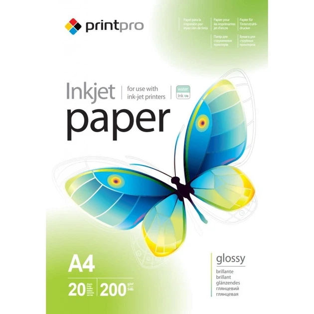 Фотопапір PrintPro A4 (PGE200020A4) - Фото 1 Фотопапір PrintPro A4 (PGE200020A4) - зображення 1
