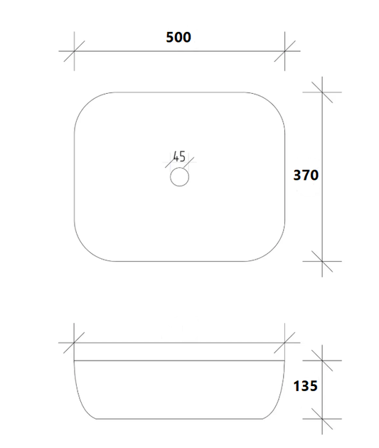 Умывальник VBI Forenza накладной 50x37 см grey white matt VBI-016108 - изображение 5