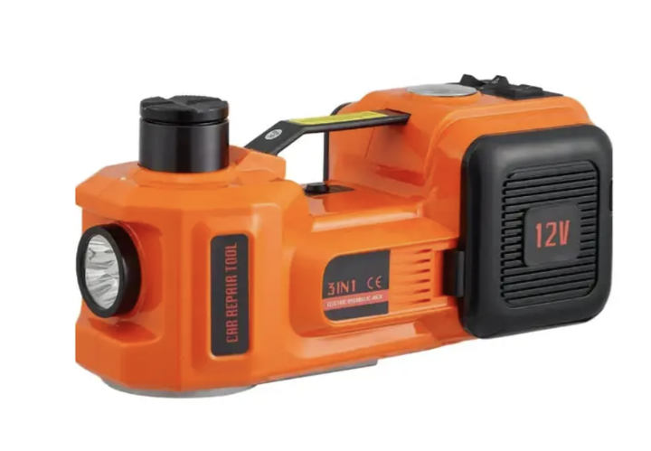 Электрический домкрат 3 в 1 5 т 12 В 150–450 мм с компрессором 150 PSI, LED-фонарем в кейсе Автомобильный подъемник для гаража и шиномонтажа - изображение 4