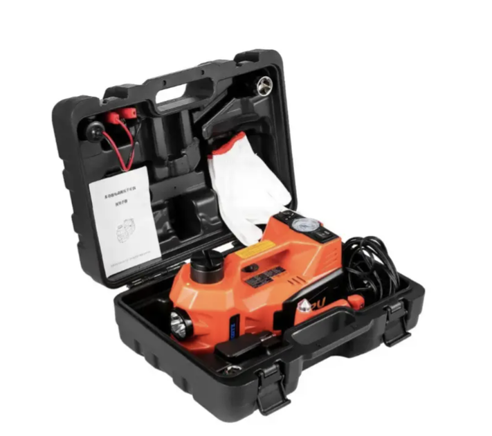 Электрический домкрат 3 в 1 5 т 12 В 150–450 мм с компрессором 150 PSI, LED-фонарем в кейсе Автомобильный подъемник для гаража и шиномонтажа - изображение 5