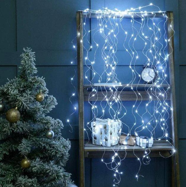 Гірлянда Кінський хвіст USB, 200 LED, 10 ниток, 2 метри, Холодний Білий - зображення 4