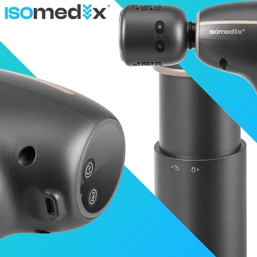 Массажный пистолет Isomedix Pro Ultra Vibration 27308 30 уровней, подогрев и охлаждение, 7 насадок - изображение 9