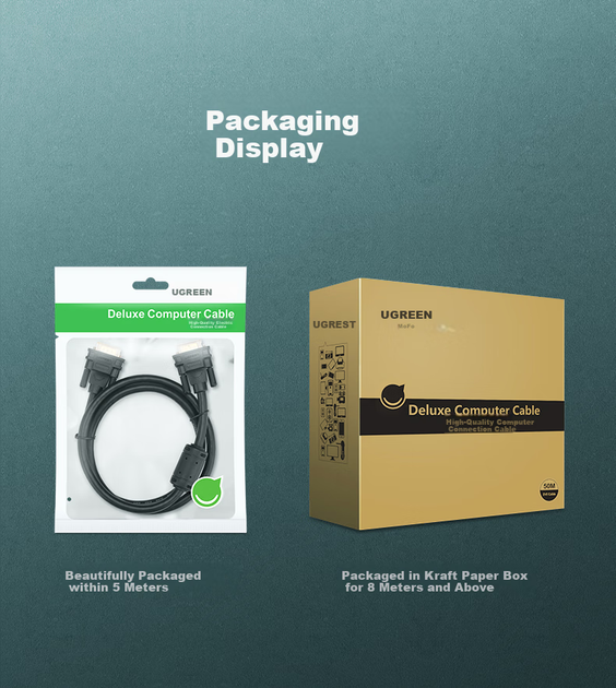 Кабель Ugreen 11636 VGA - VGA 1080P 30 м - Фото 8 Кабель Ugreen 11636 VGA - VGA 1080P 30 м - зображення 8