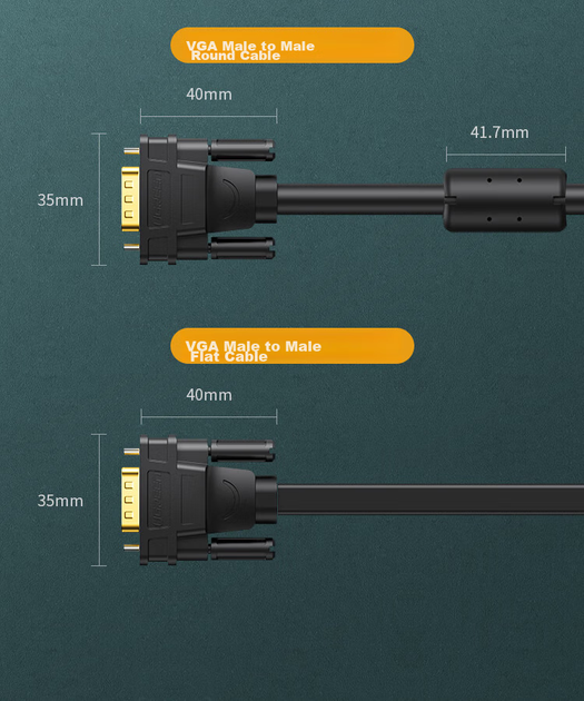Кабель Ugreen VGA - VGA 1920×1080 60 Гц 25 м (11639) - Фото 9 Кабель Ugreen VGA - VGA 1920×1080 60 Гц 25 м (11639) - зображення 9