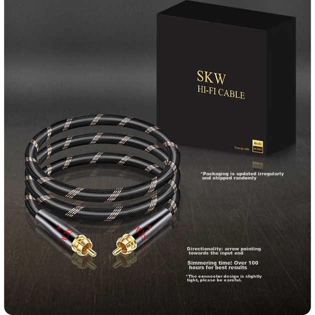 Кабель коаксиальный SKW BG01 цифровой аудио RCA из монокристаллической меди 6N с двойным экраном, 1 м, для телевизора, CD и усилителя - изображение 9