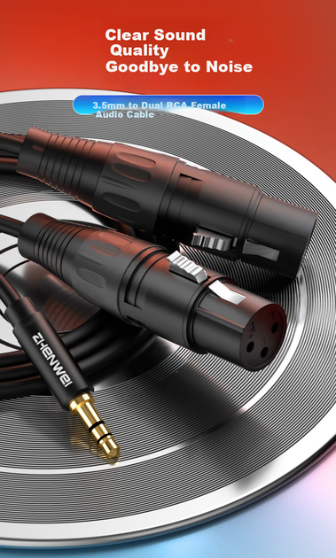 Аудиокабель ZHENWEI Mini Jack 3.5 мм - 2 x XLR мама, 10 м (ZW-YPX335) - изображение 3