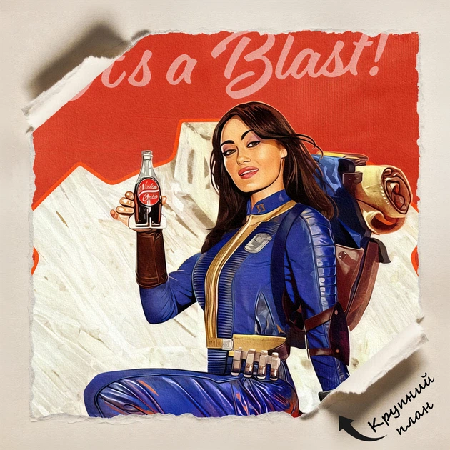 Интерьерная картина Фоллаут, Люси Маклин и Нюка-Кола, Fallout, Nuka Cola, Lucy MacLean, сериал, 85×60 см (id6611) - изображение 3