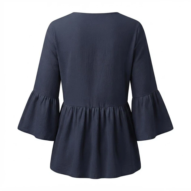 Жіноча блуза вільного крою BantyBlouse, синя, розмір S-M - зображення 2