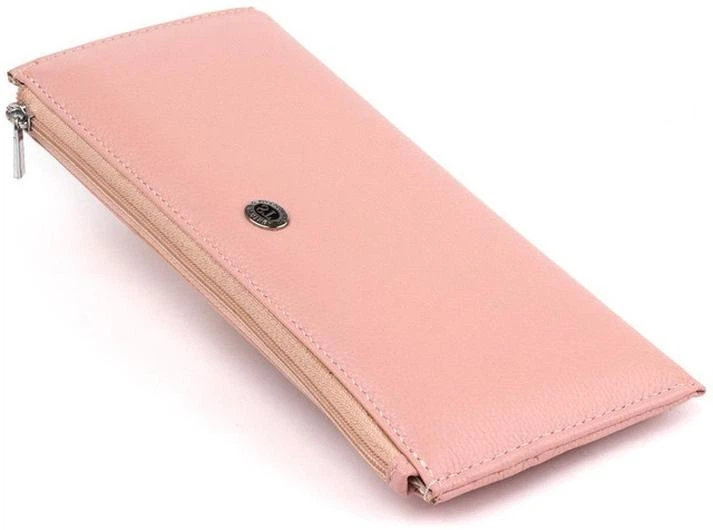 Женский тонкий кошелек ST Leather из натуральной кожи розовый на молнии для карт 56488 - Фото 1 Женский тонкий кошелек ST Leather из натуральной кожи розовый на молнии для карт 56488 - изображение 1
