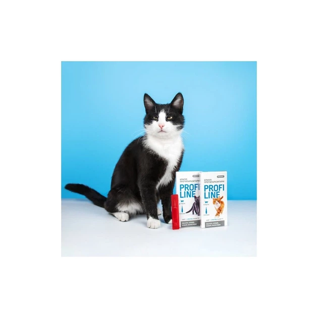 Капли для животных ProVET Profiline инсектоакарицид для кошек 4-8 кг 4/1 мл (4823082431106) - Фото 3 Капли для животных ProVET Profiline инсектоакарицид для кошек 4-8 кг 4/1 мл (4823082431106) - изображение 3