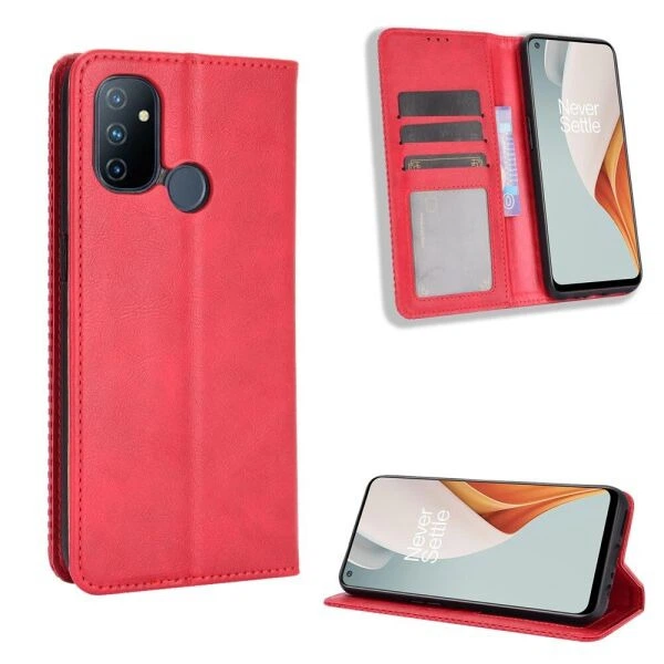 Чохол-книжка Deexe Retro Style для OnePlus Nord N100 - Red - зображення 2