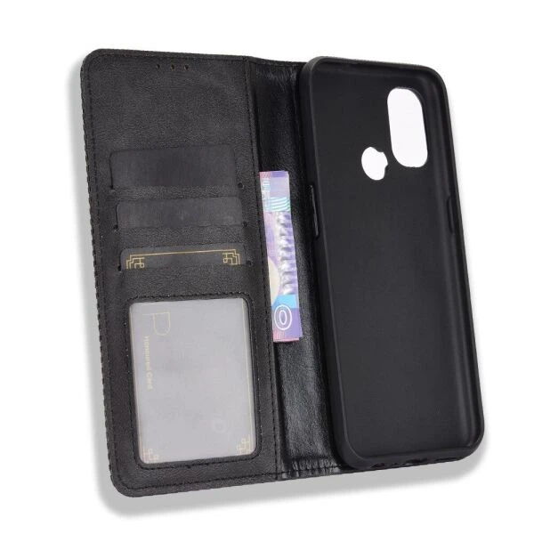 Чохол-книжка Deexe Retro Style для OnePlus Nord N100 - Black - зображення 4