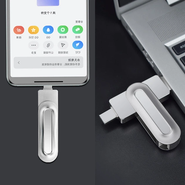 Флеш-память USB Zs100 256GB USB 3.2 Gen2 + Type-C Silver - Фото 3 Флеш-память USB Zs100 256GB USB 3.2 Gen2 + Type-C Silver - изображение 3