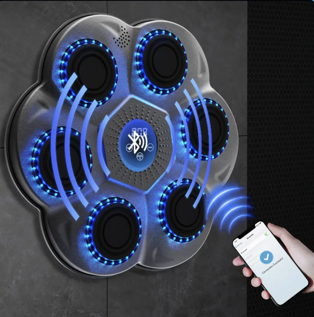 Настінний боксерський тренажер з LED-підсвічуванням LY-1083 Bluetooth-колонкою та режимами тренування - Фото 1 Настінний боксерський тренажер з LED-підсвічуванням LY-1083 Bluetooth-колонкою та режимами тренування - изображение 1