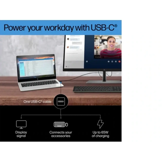 Монітор 27" 16:9 4K UHD (3840 x 2160) IPS 350 nits HDMI; USB-C; DisplayPort 1 RJ-45 HP E27K G5 4K USB-C MNTR HP (6N4C4AA) - Фото 5 Монітор 27" 16:9 4K UHD (3840 x 2160) IPS 350 nits HDMI; USB-C; DisplayPort 1 RJ-45 HP E27K G5 4K USB-C MNTR HP (6N4C4AA) - зображення 5