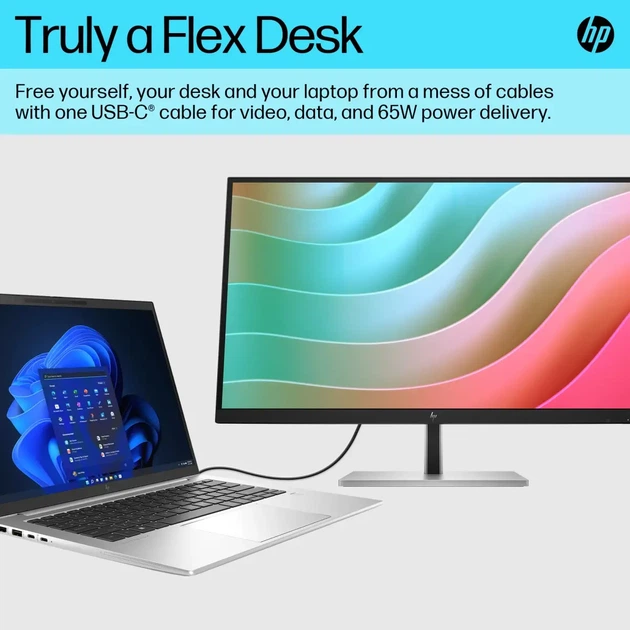 Монітор 27" 16:9 4K UHD (3840 x 2160) IPS 350 nits HDMI; USB-C; DisplayPort 1 RJ-45 HP E27K G5 4K USB-C MNTR HP (6N4C4AA) - Фото 6 Монітор 27" 16:9 4K UHD (3840 x 2160) IPS 350 nits HDMI; USB-C; DisplayPort 1 RJ-45 HP E27K G5 4K USB-C MNTR HP (6N4C4AA) - зображення 6