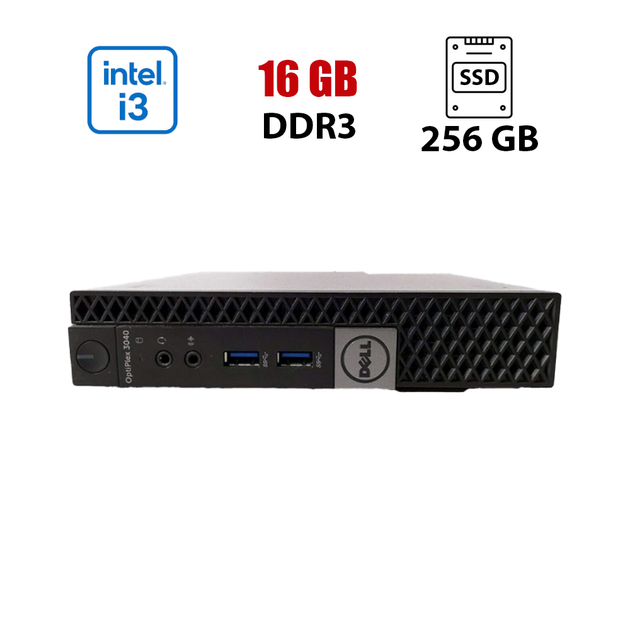 Неттоп Dell OptiPlex 3040 Mini USFF / Intel Core i3-6100 (2 (4) ядра по 3.7 GHz) / 16 GB DDR3 / 256 GB SSD / Intel HD Graphics 530 б/у - Фото 1 Неттоп Dell OptiPlex 3040 Mini USFF / Intel Core i3-6100 (2 (4) ядра по 3.7 GHz) / 16 GB DDR3 / 256 GB SSD / Intel HD Graphics 530 б/у - изображение 1