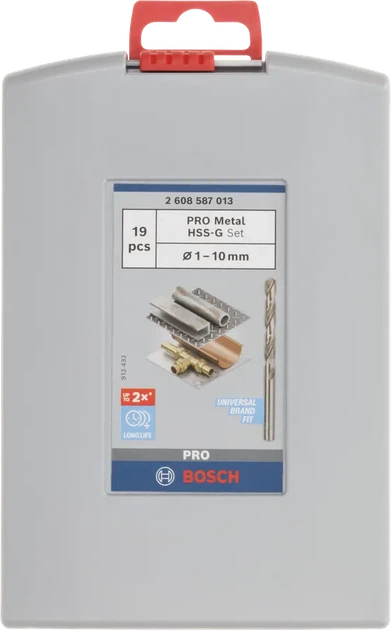 Набір спіральних свердел по металу Bosch Professional PRO Metal HSS-G DIN 338 1-13 мм 25 шт (2608587017) - зображення 4