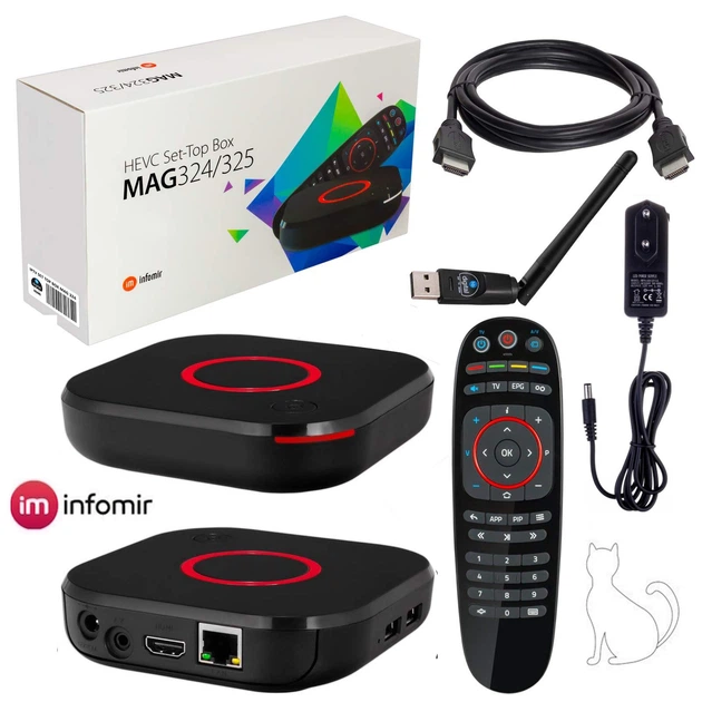 ТV-приставка MAG 324 INFOMIR +WiFi | IPTV OTT на Linux, Stalker Portal, Ministra +USB WiFi - Фото 2 ТV-приставка MAG 324 INFOMIR +WiFi | IPTV OTT на Linux, Stalker Portal, Ministra +USB WiFi - изображение 2