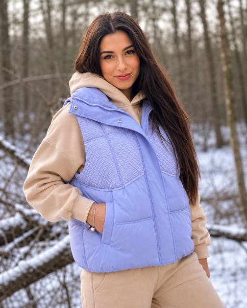 Жилетка напівбатальна жіноча Lady Yep 50 Бузковий - Фото 2 Жилетка напівбатальна жіноча Lady Yep 50 Бузковий - изображение 2