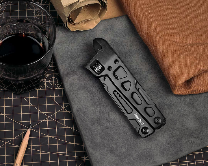 Мультитул Xiaomi NexTool Wrench NE20145 9-в-1 багатофункціональний інструмент з розвідним ключем ножем і пилкою, чорний - зображення 9