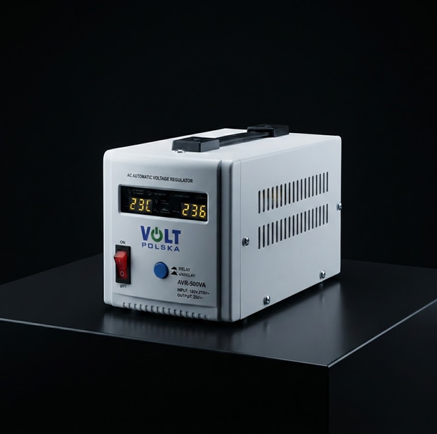 Релейний стабілізатор Volt Polska 150-270 В регулятор напруги AVR 500VA 350 Вт для побутової техніки 230 В захисний мережевий фільтр 50 Гц від перенапруги перешкод комп'ютера телевізора генератора - зображення 11
