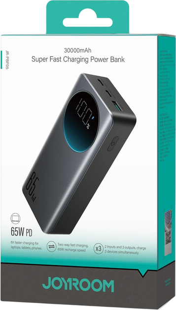 Powerbank JOYROOM JR-PBF05 Pro 30000 mAh 65W Black (6956116749279) - Zdjęcie 7 Powerbank JOYROOM JR-PBF05 Pro 30000 mAh 65W Black (6956116749279) - obraz 7