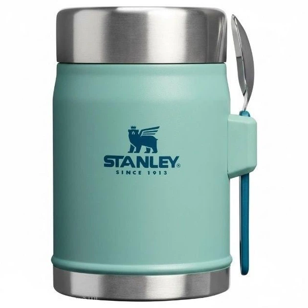 Термос для еды с ложкой-вилкой 400 мл Stanley Classic Legendary Food Jar, из нержавеющей стали, зеленый - Фото 1 Термос для еды с ложкой-вилкой 400 мл Stanley Classic Legendary Food Jar, из нержавеющей стали, зеленый - изображение 1