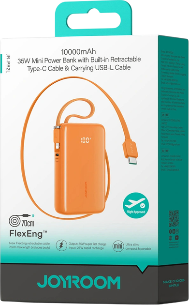 Powerbank JOYROOM JR-PR2 10000mAh 35W Orange (6956116781972) - obraz 2