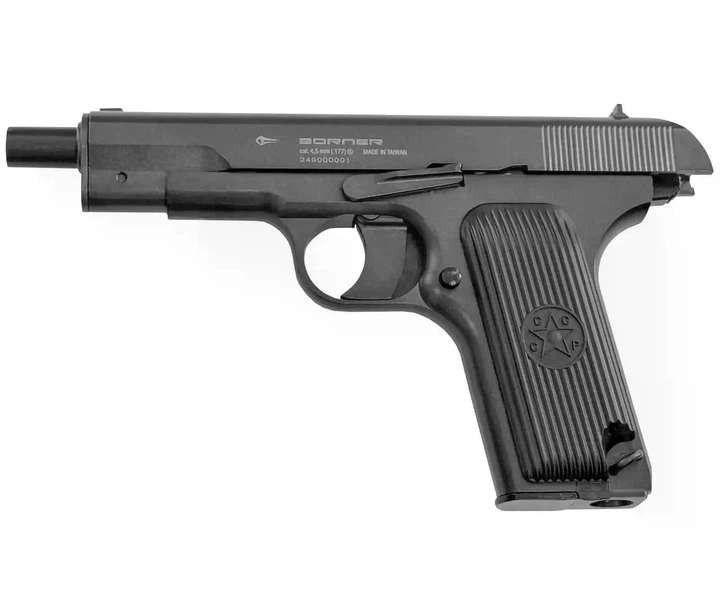 Пневматичний пістолет Borner TT-M 4.5мм з кулями 100 шт та балонами 2 шт — металева копія легендарного ТТ - зображення 4