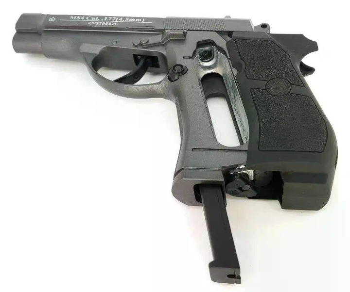 Пневматичний пістолет WinGun 301 Beretta 84 4.5мм — металева CO2-копія з магазином на 18 куль - изображение 6