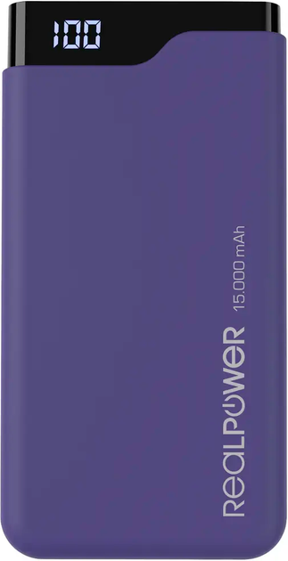 Powerbank RealPower PB-15000C 15000mAh Purple (4040895008213) - Zdjęcie 1 Powerbank RealPower PB-15000C 15000mAh Purple (4040895008213) - obraz 1