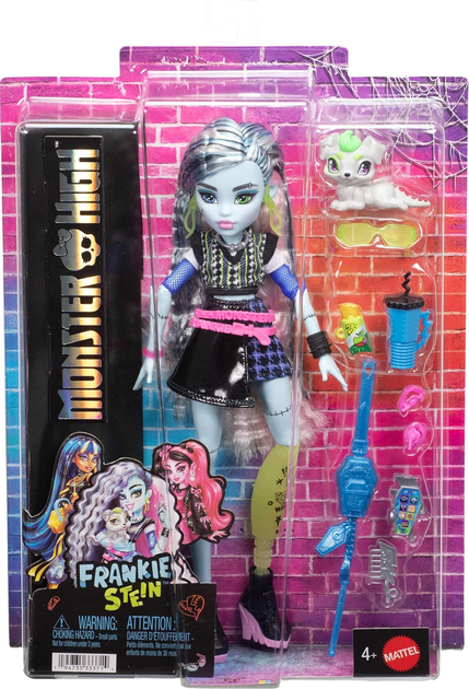 Кукла Monster High Фрэнки Штейн в джинсовой куртке и шортах Monster High Frankie Stein JHK31 - изображение 2