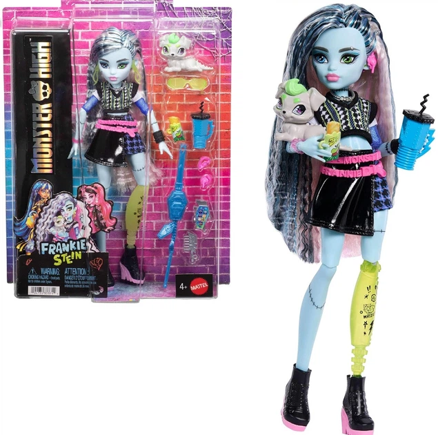 Кукла Monster High Фрэнки Штейн в джинсовой куртке и шортах Monster High Frankie Stein JHK31 - изображение 4