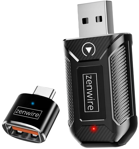 Adaptor Zenwire bezprzewodowy CarPlay i Android Auto do auta USB / USB-C Bluetooth WiFi M30 (5904507521981) - obraz 2