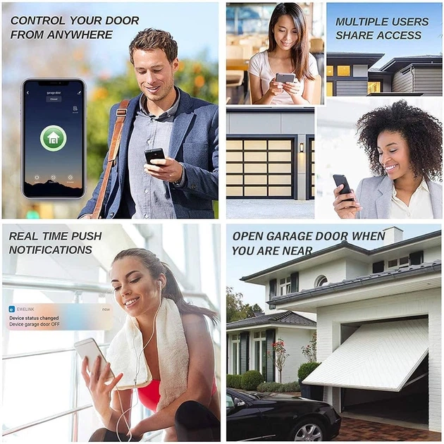 Контроллер гаражных ворот EACHEN Wi-Fi, Tuya Smart Life, Alexa, Google Assistant, IFTTT, датчик состояния - Фото 3 Контроллер гаражных ворот EACHEN Wi-Fi, Tuya Smart Life, Alexa, Google Assistant, IFTTT, датчик состояния - изображение 3