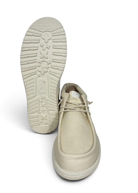 Мокасины Hey Dude Wally Mid Stretch Canvas Bone White (40701-1UG), Белый Размер 43 (US М10) стелька 28 см - изображение 4