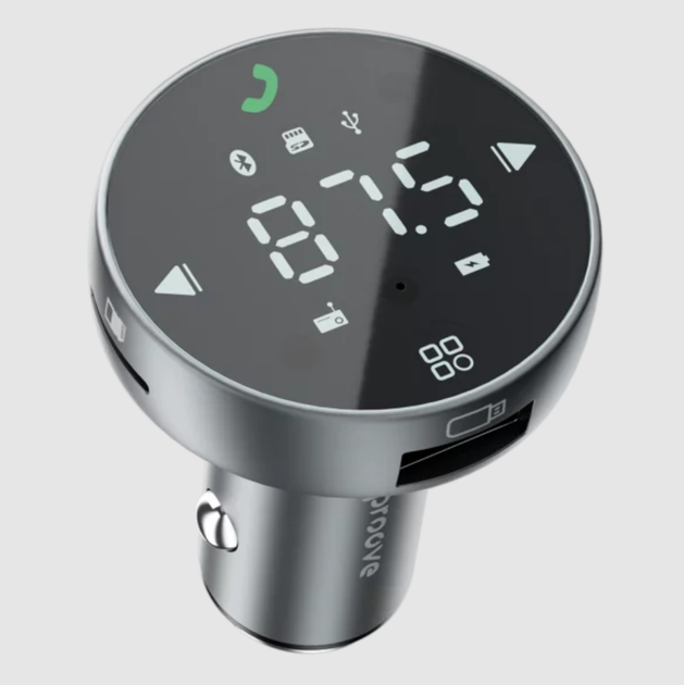 FM-модулятор Proove Launcher Sound Sync Bluetooth 5.0, PD 30W + QC3.0, USB Type-C, Hands Free, графитовый - изображение 4