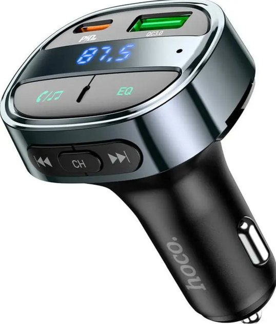 FM-трансмиттер HOCO E70 Bluetooth 5.0 PD 30W QC3.0 Hands Free USB Type-C, черный - изображение 2