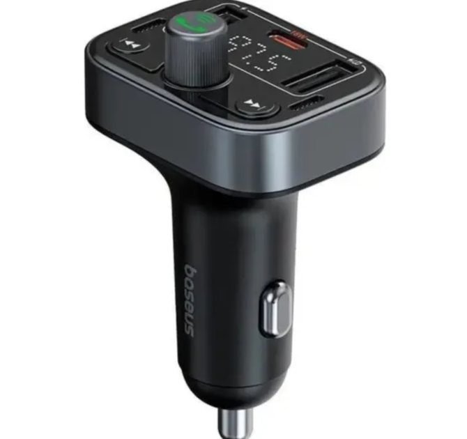 FM-модулятор Baseus S-09 Pro C10762200113-00 Bluetooth 5.3, PD 18W + QC, 2×USB + USB Type-C, Hands Free, черный - изображение 6