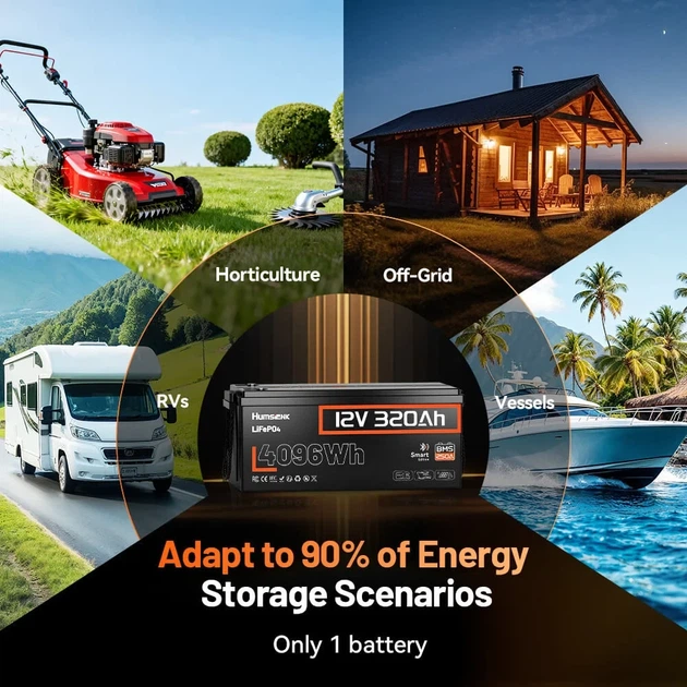 Аккумулятор Humsienk HS12V320AH250BT-UA LiFePO4 12 В 320 А·ч с Bluetooth - изображение 8