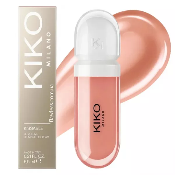 Бальзам-блеск для губ Kiko Milano Kissable Lip Volume Plumping Lip Cream 04 Nude Ever (8059385046532) - Фото 1 Бальзам-блеск для губ Kiko Milano Kissable Lip Volume Plumping Lip Cream 04 Nude Ever (8059385046532) - изображение 1