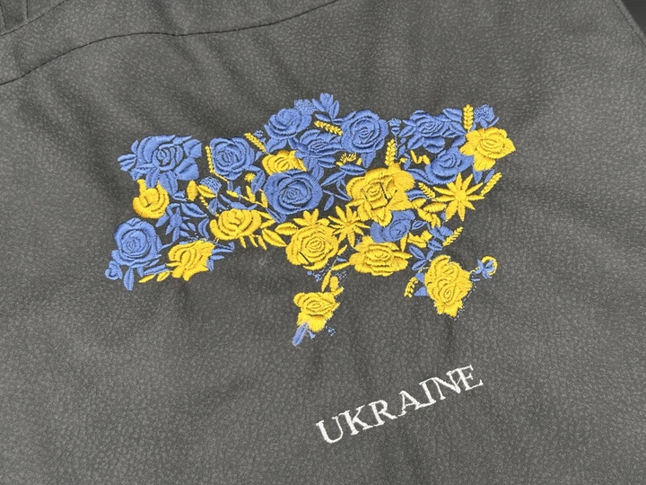 Сумка экошоппер из экокожи с вышивкой Ukraine экосумка универсальная 37 х 36 х 6 см Серый (S-171) - изображение 2
