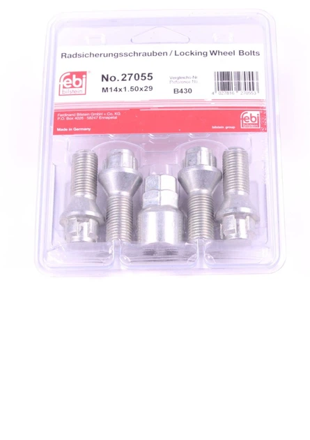 Комплект колісних болтів Fiat Ducato / Scudo / Peugeot Expert -06 (M14x1,5x29 / 53.5) Febi Bilstein 27055 - зображення 2