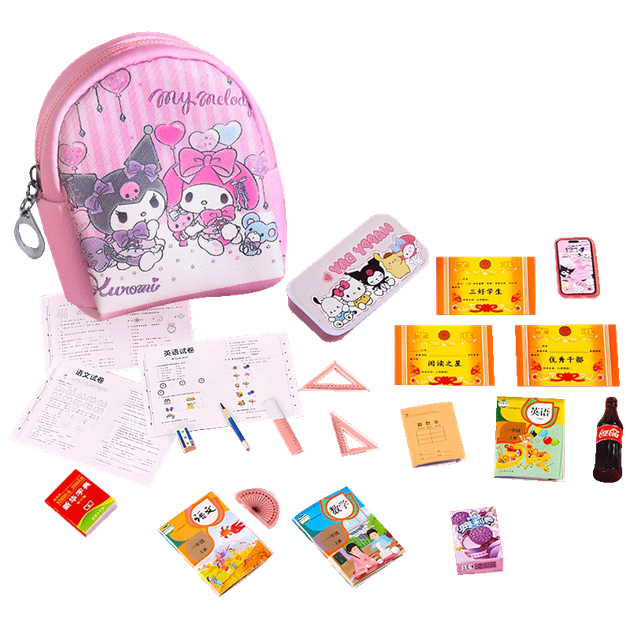 Мини-рюкзак Cawndilla Families, игрушка для ролевых игр для девочек 3-6 лет, миниатюрный набор для кукольного домика, подарок на день рождения для мальчиков и девочек. - изображение 4