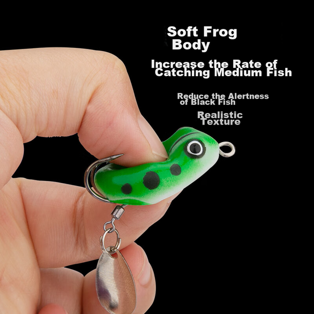 Набор приманок Kemailei Thumb Frog с блесной для дальнего заброса для ловли черной рыбы, специальный набор рыболовных снастей Bionic Black Fish. - изображение 7