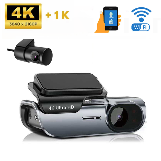 Автомобільний відеореєстратор Terra HD-302S 4K+1K з додатковою виносною камерою, Wi-Fi - зображення 2