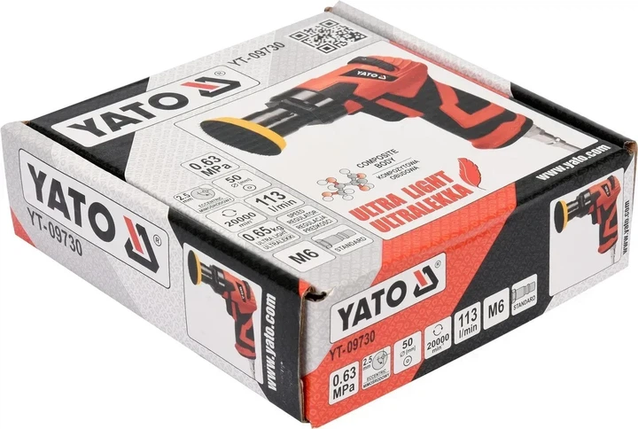 Шлифмашина пневматическая эксцентриковая YATO YT-09730 - Фото 4 Шлифмашина пневматическая эксцентриковая YATO YT-09730 - изображение 4