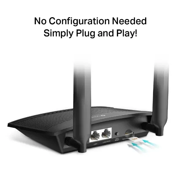 Маршрутизатор TP-Link TL-MR100 4G LTE 1xLAN 1xWAN SIM-карта Черный (TL-MR100) - Фото 3 Маршрутизатор TP-Link TL-MR100 4G LTE 1xLAN 1xWAN SIM-карта Черный (TL-MR100) - изображение 3